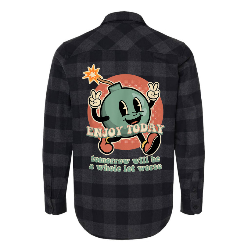 Existential Dread Retro Cartoon Bomb Grenade Nihil Flannel Shirt by mumm | Artistshot