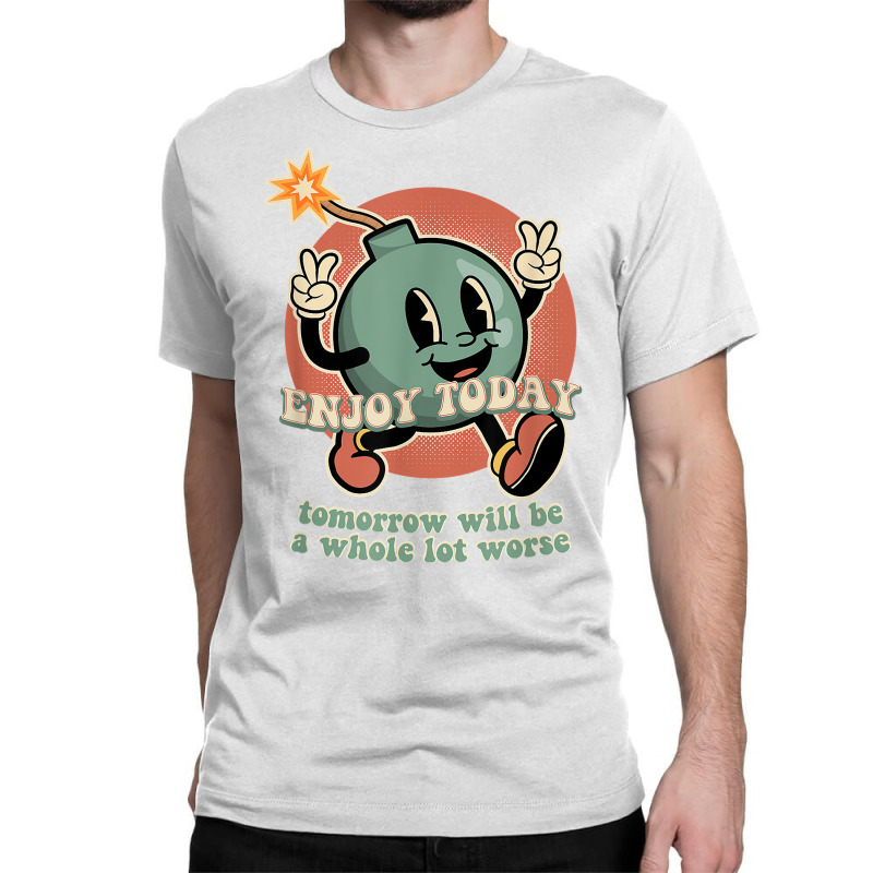 Existential Dread Retro Cartoon Bomb Grenade Nihil Classic T-shirt by mumm | Artistshot