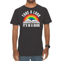 Vintage Retro Rainbow Take A Look It's In A Book R Vintage T-shirt | Artistshot