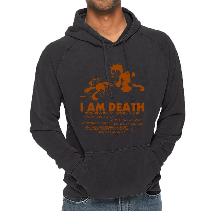 The Cat I Am Death Vintage Hoodie | Artistshot