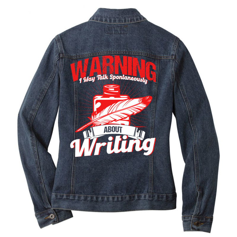 Writing A Novel Novelist Writer Nature Ladies Denim Jacket by miosrokunr | Artistshot