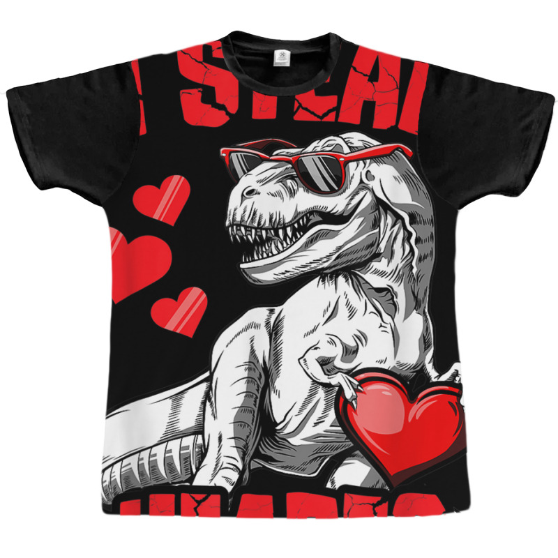 Valentines Day Dinosaur I Steal Hearts Love Graphic T-shirt | Artistshot