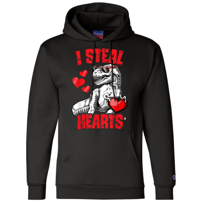 Valentines Day Dinosaur I Steal Hearts Love Champion Hoodie | Artistshot