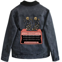 Write Your Own Story Typewriter Author Journalist Unisex Sherpa-lined Denim Jacket | Artistshot