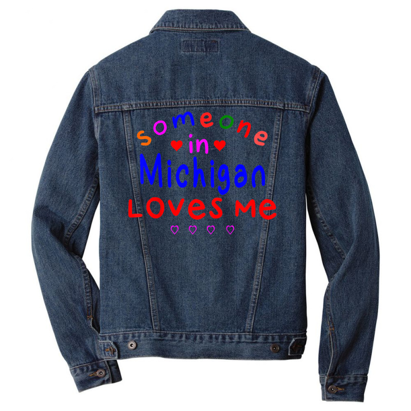 Kids Someone In Michigan Loves Me Kids Boys Girls Men Denim Jacket | Artistshot