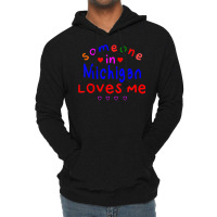 Kids Someone In Michigan Loves Me Kids Boys Girls Lightweight Hoodie | Artistshot