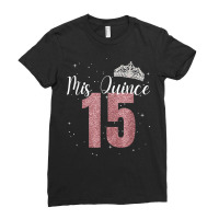 Mis Quince 15  Pink Sparkle  Quinceanera Birthday Ladies Fitted T-shirt | Artistshot