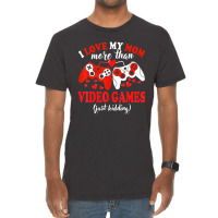 Valentine Day Gamer I Love Mom Boy Teen Men Vintage T-shirt | Artistshot