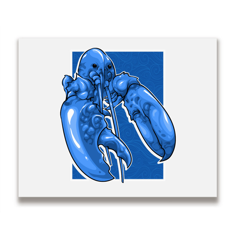 Funny Jumpscare Lobster Meme Blue Crustacean Pullo Metal Print Horizontal | Artistshot