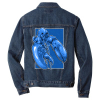 Funny Jumpscare Lobster Meme Blue Crustacean Pullo Men Denim Jacket | Artistshot