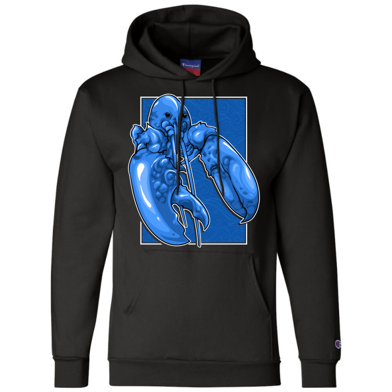 Funny Jumpscare Lobster Meme Blue Crustacean Pullo Champion Hoodie | Artistshot