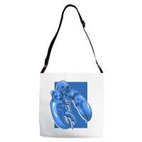 Funny Jumpscare Lobster Meme Blue Crustacean Pullo Adjustable Strap Totes | Artistshot