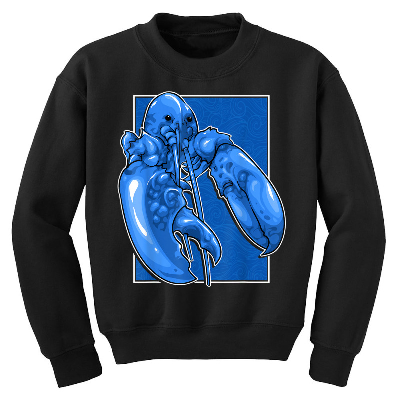 Funny Jumpscare Lobster Meme Blue Crustacean T Shi Youth Sweatshirt | Artistshot