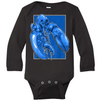 Funny Jumpscare Lobster Meme Blue Crustacean T Shi Long Sleeve Baby Bodysuit | Artistshot