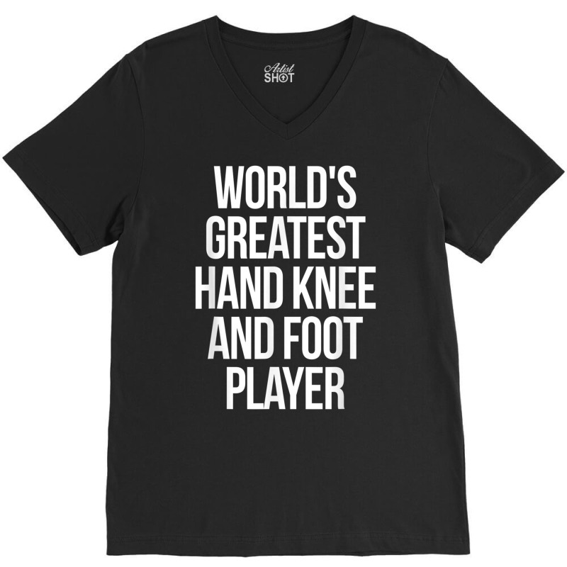 World's Greatest Hand Knee And Foot Player Card Ga V-Neck Tee by aiiluurosy | Artistshot