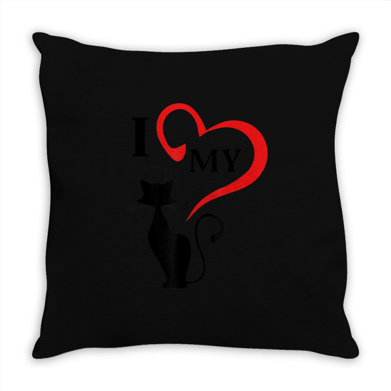 I Love My Cat Not You Throw Pillow | Artistshot