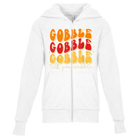 Gobble Till You Wobble, Thanksgiving, Retro T Shir Youth Zipper Hoodie | Artistshot