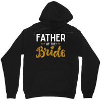 Father Of The Bride Cute Golden Glitter Imitation Text Funny Bridal Gi Unisex Hoodie | Artistshot