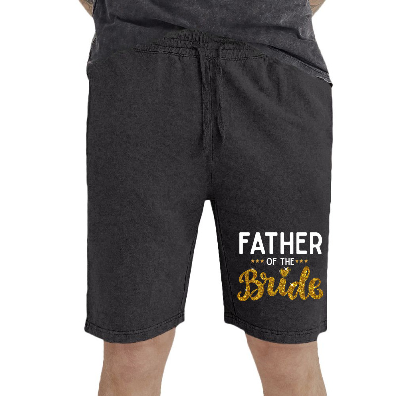 Father Of The Bride Cute Golden Glitter Imitation Text Funny Bridal Gi Vintage Short by SamsulArt | Artistshot