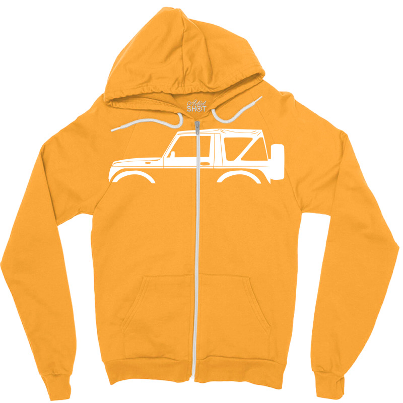 Car Silhouette   Sj410 Convertible 4x4 (2nd Gen) Zipper Hoodie by dugreprudens | Artistshot