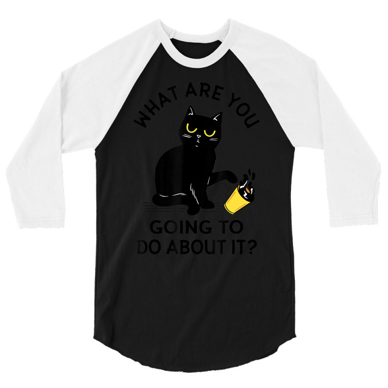 Sarcastic Outfit Angry Black Cat 3/4 Sleeve Shirt | Artistshot