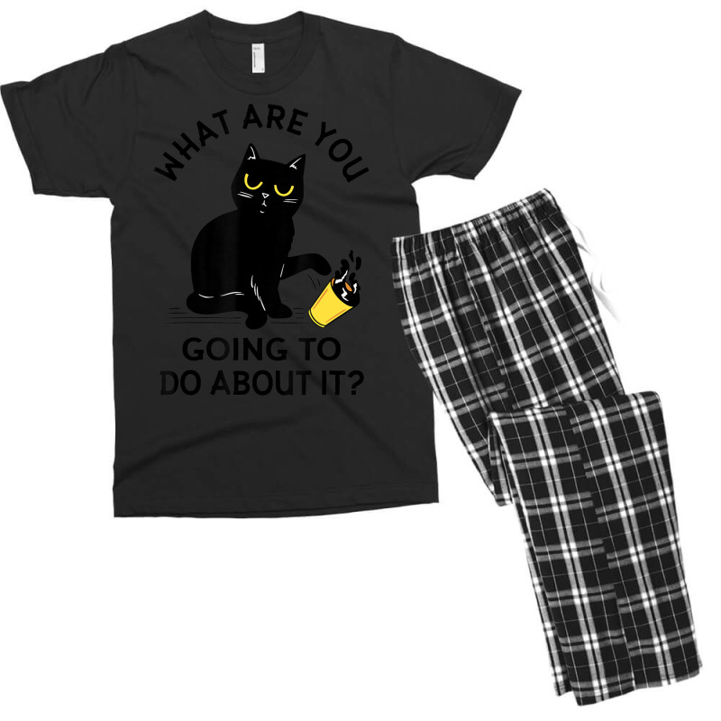 Sarcastic Outfit Angry Black Cat Men's T-shirt Pajama Set | Artistshot