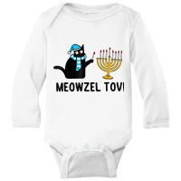 Meowzel Tov Chanukah Jewish Cat Owner Ugly Hanukka Long Sleeve Baby Bodysuit | Artistshot