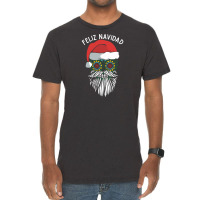 Feliz Navidad Mexican Santa Sugar Skull Funny Merry Christmas Wish In Vintage T-shirt | Artistshot