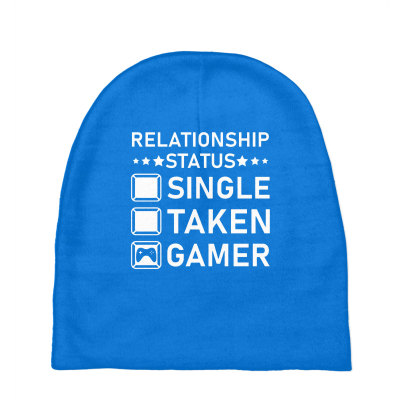 Relationship Status Single Taken Gamer Valentines Baby Beanies by porkudus | Artistshot