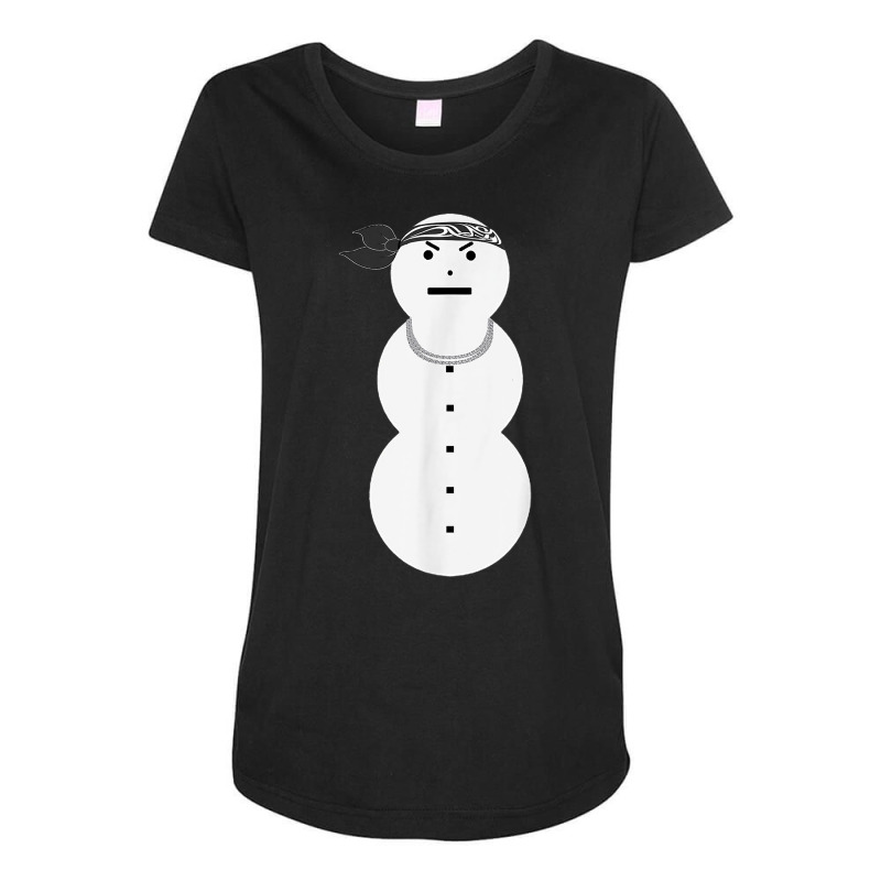 Angry Snowman With A Silver Necklace T Shirt Maternity Scoop Neck T-shirt by ardylanda | Artistshot