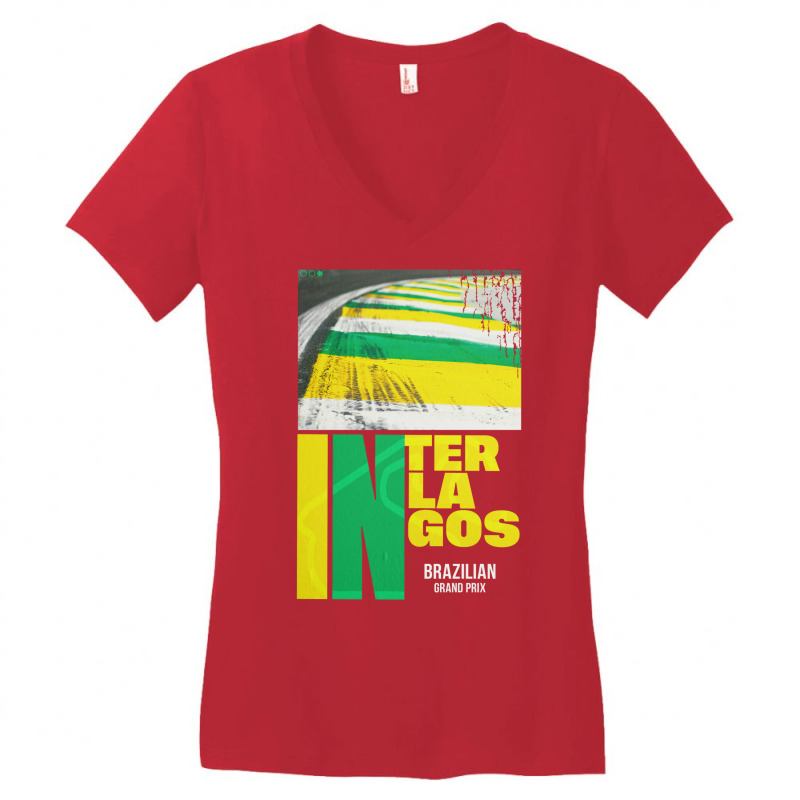 Interlagos F1 Circuit Women's V-Neck T-Shirt by mahiarbulnerd | Artistshot