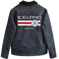 Football   Iceland (home Blue) Unisex Sherpa-lined Denim Jacket | Artistshot