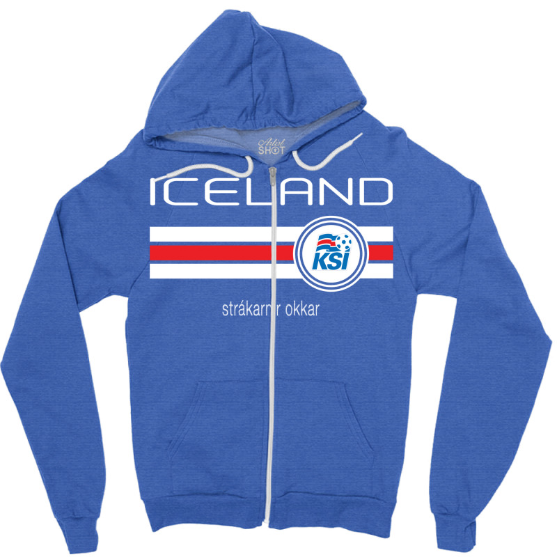 Football   Iceland (home Blue) Zipper Hoodie by dugreprudens | Artistshot