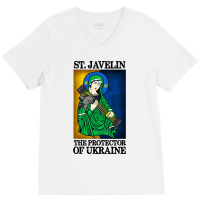 Saint Javelin Protector Of Support V-neck Tee | Artistshot