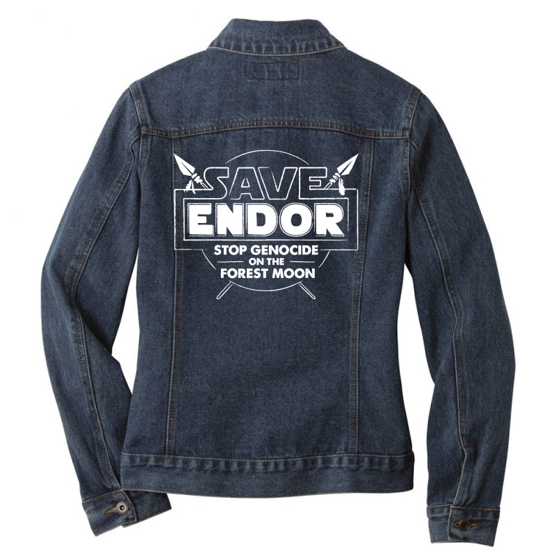 Save Endor Ladies Denim Jacket by Roketz | Artistshot