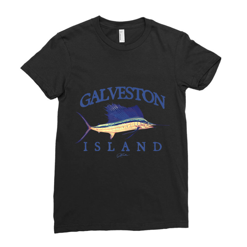 Jcombs Galveston Island, Tx, Vintage Sailfish T Sh Ladies Fitted T-Shirt by hausch | Artistshot