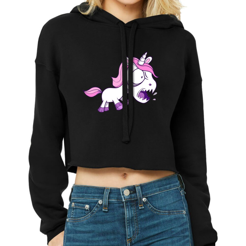 Angry Unicorn Cropped Hoodie by Charlottet100 | Artistshot