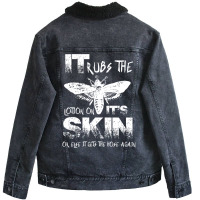 It Rubs The Lotion On Its Skin Unisex Sherpa-lined Denim Jacket | Artistshot