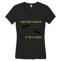 Aviation Pilot Departures Arrivals Red Women's V-neck T-shirt | Artistshot