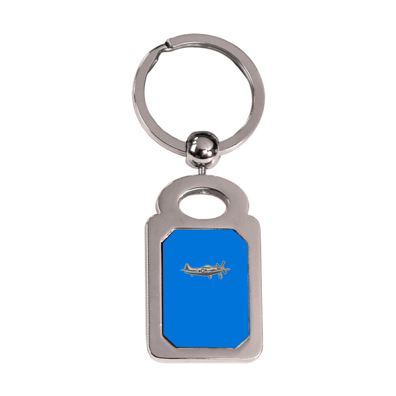 Airplane Stars Silver Rectangle Keychain | Artistshot