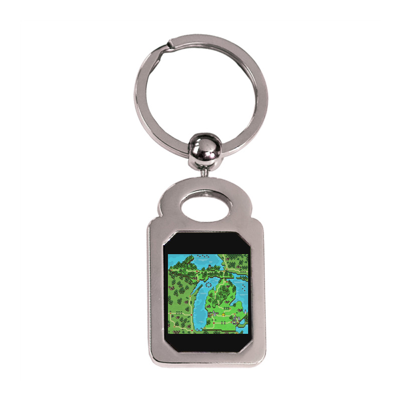 Mushroom Style   Michigan Silver Rectangle Keychain | Artistshot