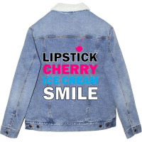 Lipstick Cherry Retro Unisex Sherpa-lined Denim Jacket | Artistshot