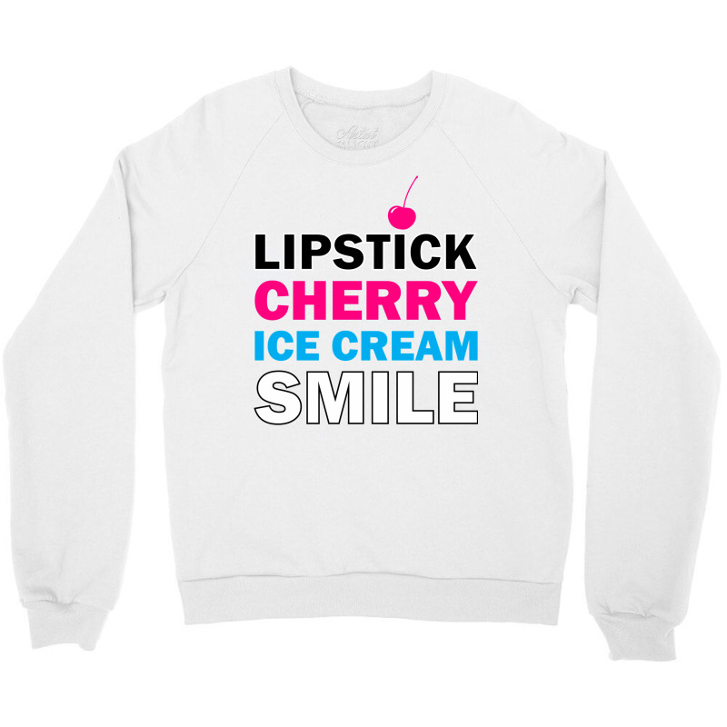 Lipstick Cherry Retro Crewneck Sweatshirt by dallycoplina | Artistshot