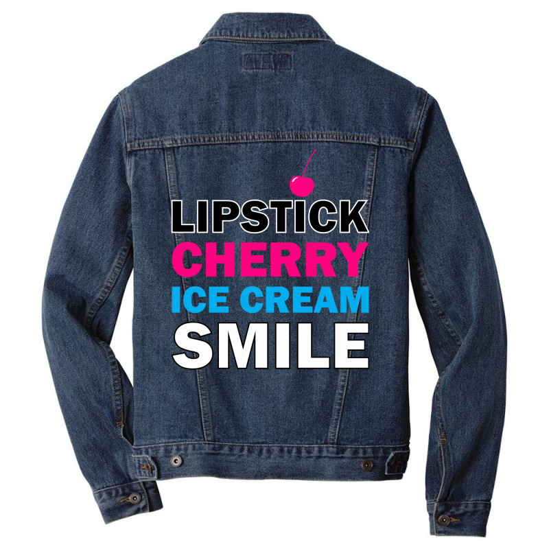 Lipstick Cherry Retro Men Denim Jacket by dallycoplina | Artistshot