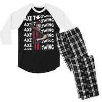 Axe Throwing Trending Red Men's 3/4 Sleeve Pajama Set | Artistshot