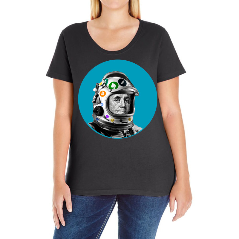 Crypto Benjamin  Cyber Space Astronaut Miner Ladies Curvy T-Shirt by fanielshakifh | Artistshot