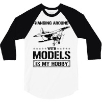 Hanging Around Model Airplane Travel 3/4 Sleeve Shirt | Artistshot