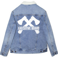 Funny Axe Throwing Lumberjack Hatchet 80s Unisex Sherpa-lined Denim Jacket | Artistshot