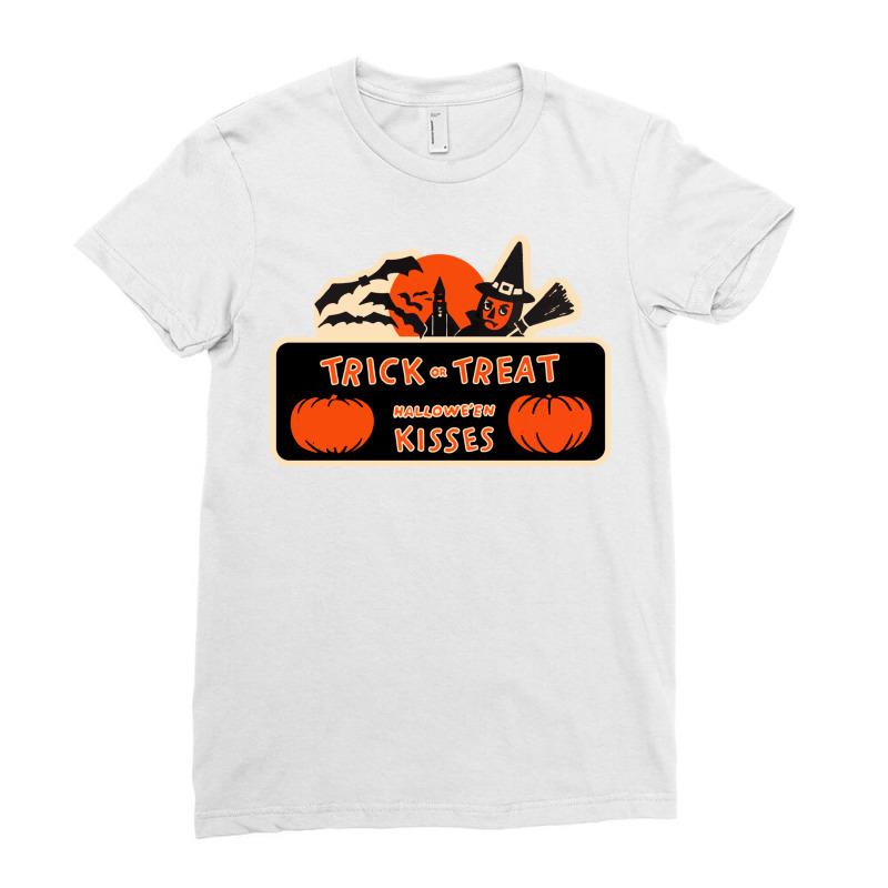 Trick Or Treat — halloween Kisses Ladies Fitted T-Shirt by fanielshakifh | Artistshot