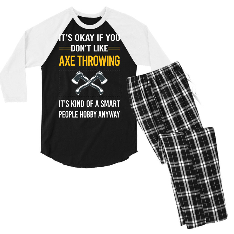 Funny Smart People Axe Throwing Quote Men's 3/4 Sleeve Pajama Set | Artistshot